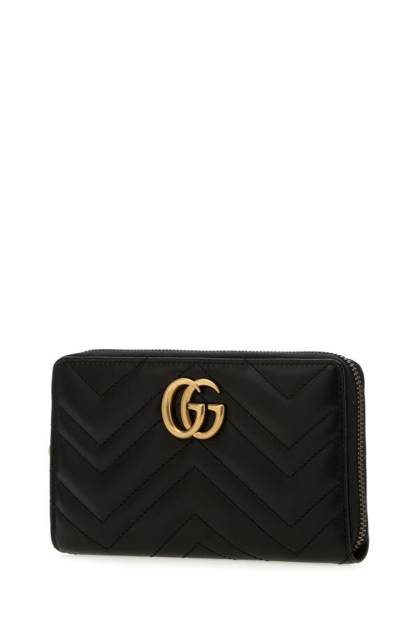 Gucci Woman Black Leather Marmont Wallet