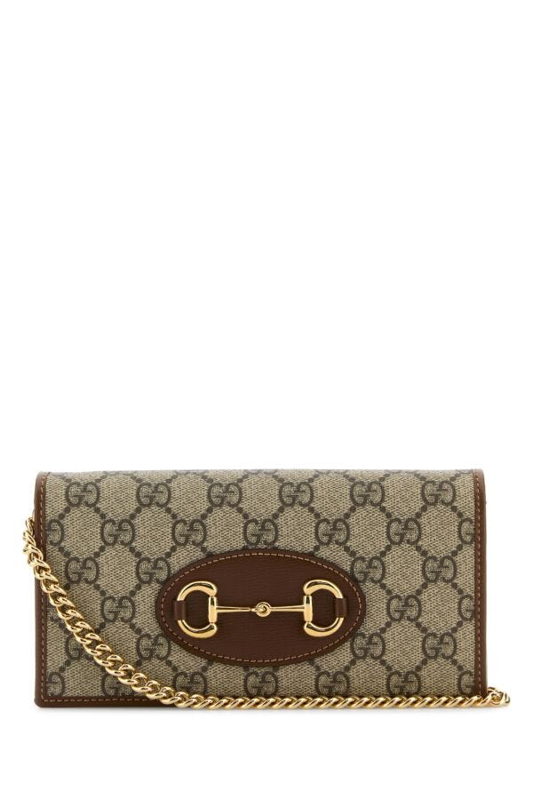Gucci Woman Gg Supreme Fabric And Leather Horsebit 1955 Wallet