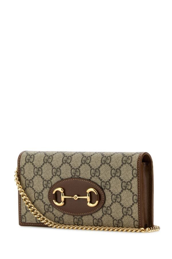 Gucci Woman Gg Supreme Fabric And Leather Horsebit 1955 Wallet