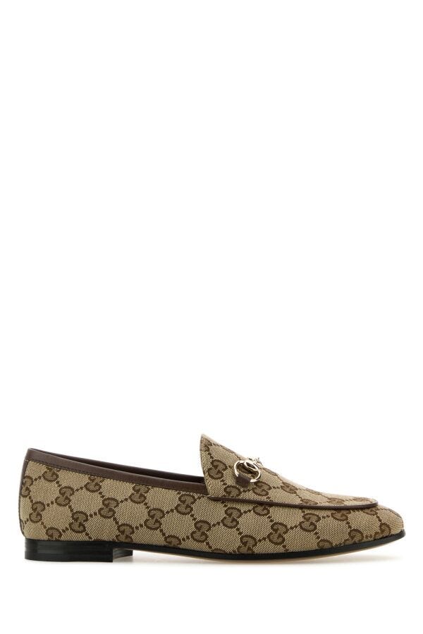 Gucci Woman Original Gg Fabric Jordaan Loafers