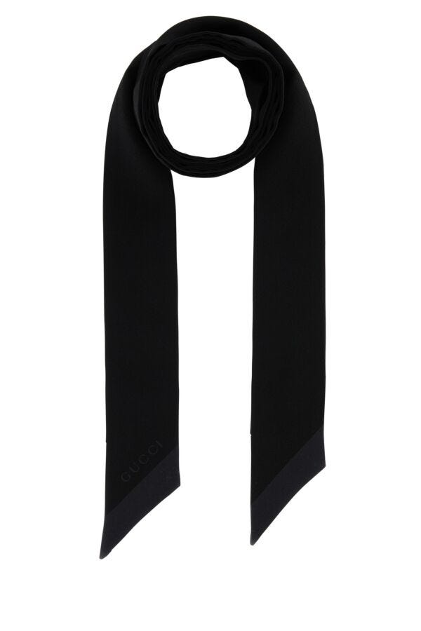 Gucci Woman Black Silk Foulard