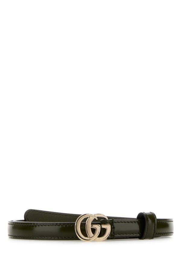 Gucci Woman Olive Green Leather Belt