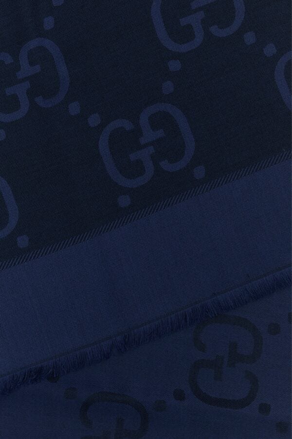 Gucci Woman Blue Silk Blend Foulard