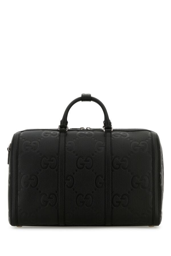 Gucci Man Black Leather Travel Bag