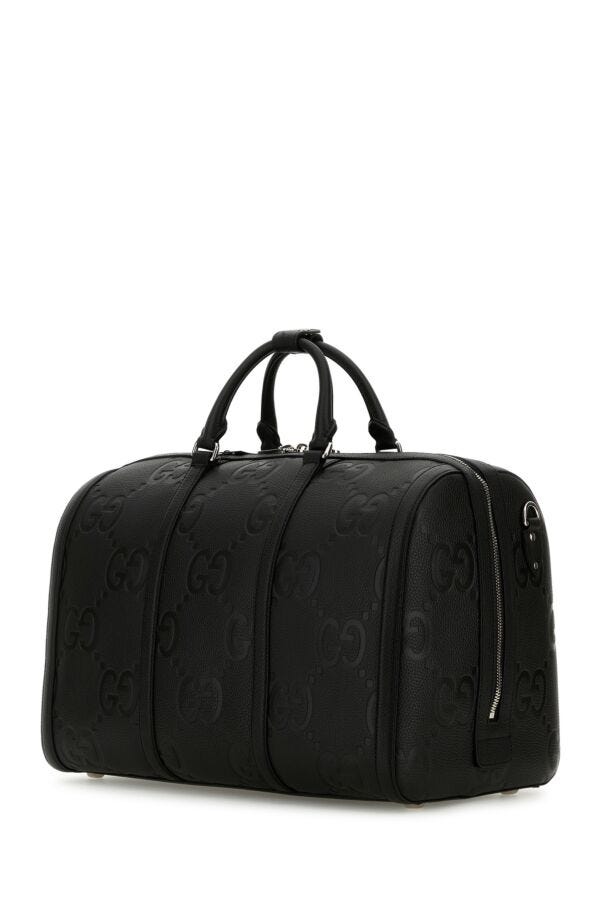 Gucci Man Black Leather Travel Bag