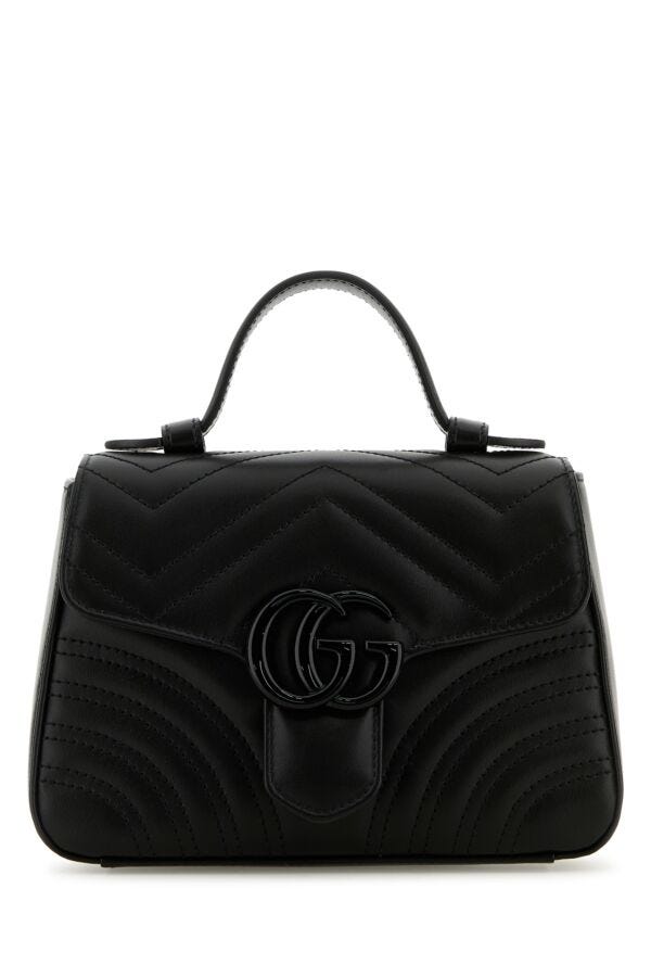 Gucci Woman Black Leather Marmont Handbag