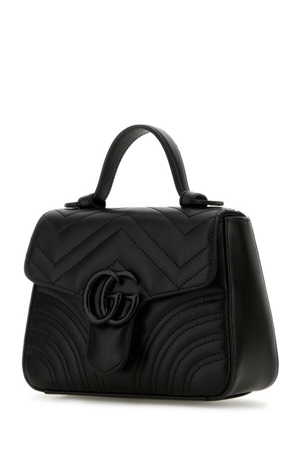 Gucci Woman Black Leather Marmont Handbag