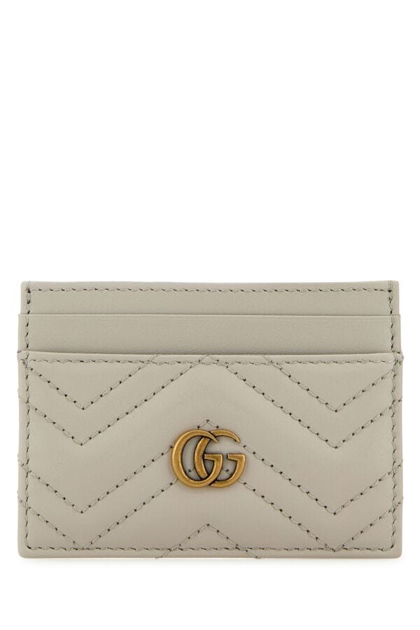 Gucci Woman Light Grey Leather Marmont Card Holder