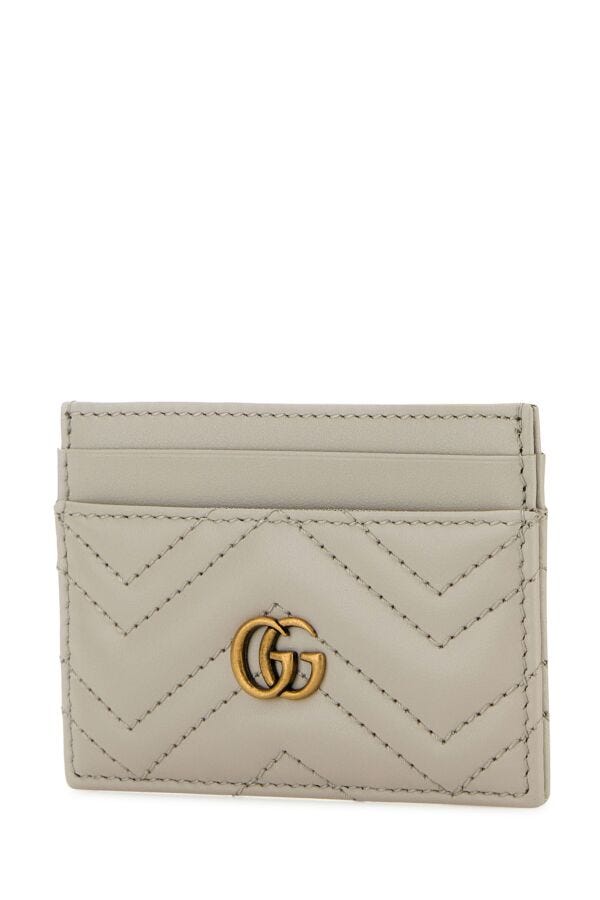 Gucci Woman Light Grey Leather Marmont Card Holder