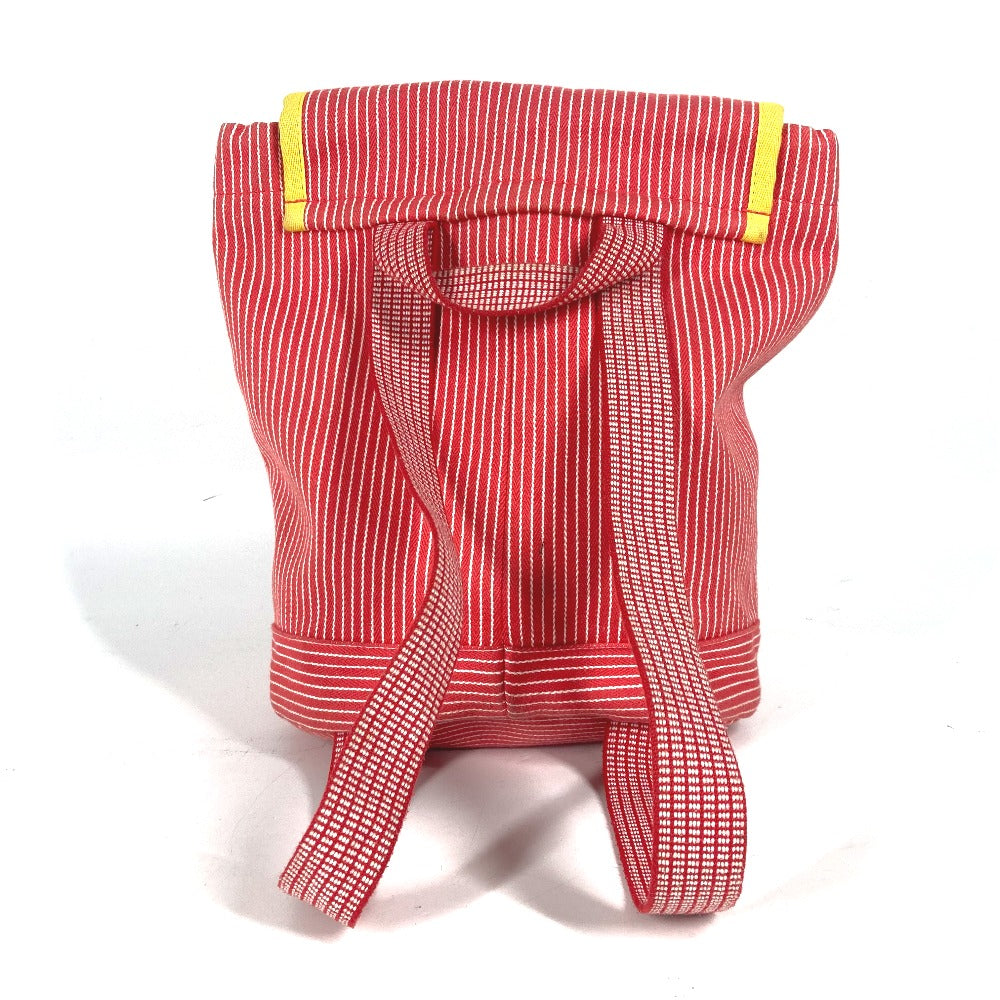 HERMES Backpack canvas Red Shuval horse Horse Stripe Caval