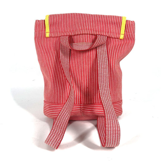 HERMES Backpack canvas Red Shuval horse Horse Stripe Caval