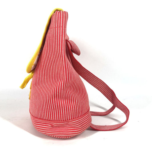 HERMES Backpack canvas Red Shuval horse Horse Stripe Caval