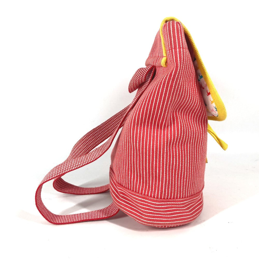 HERMES Backpack canvas Red Shuval horse Horse Stripe Caval