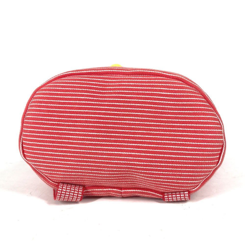 HERMES Backpack canvas Red Shuval horse Horse Stripe Caval