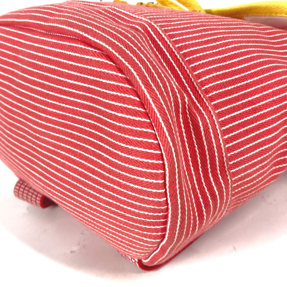 HERMES Backpack canvas Red Shuval horse Horse Stripe Caval