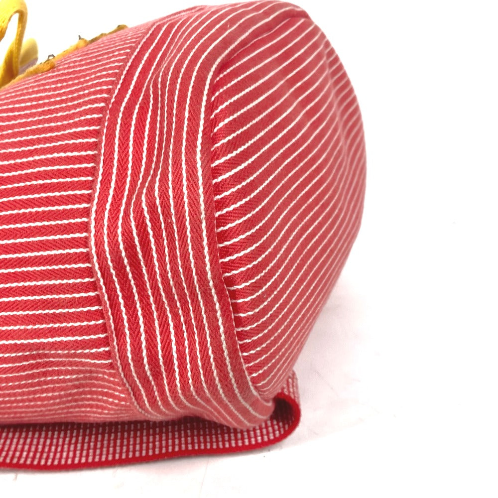 HERMES Backpack canvas Red Shuval horse Horse Stripe Caval