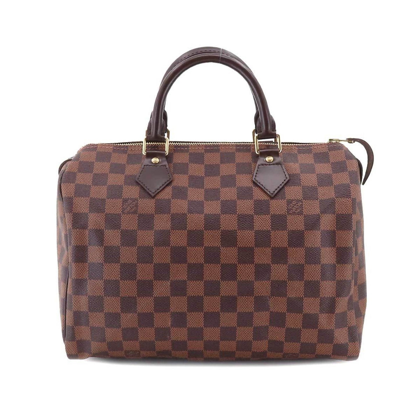 LOUIS VUITTON Damier Speedy 30 Hand Bag Ebene N41531 Brown Gold Hardware