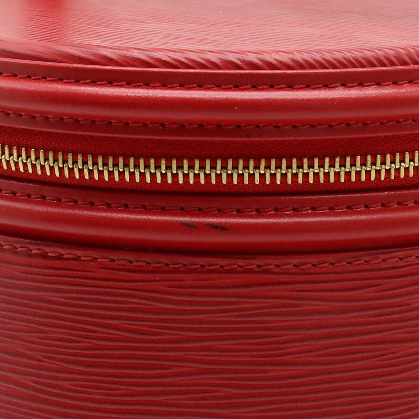 LOUIS VUITTON Epi Cannes Handbag Vanity Bag Leather Red Castilian M48037
