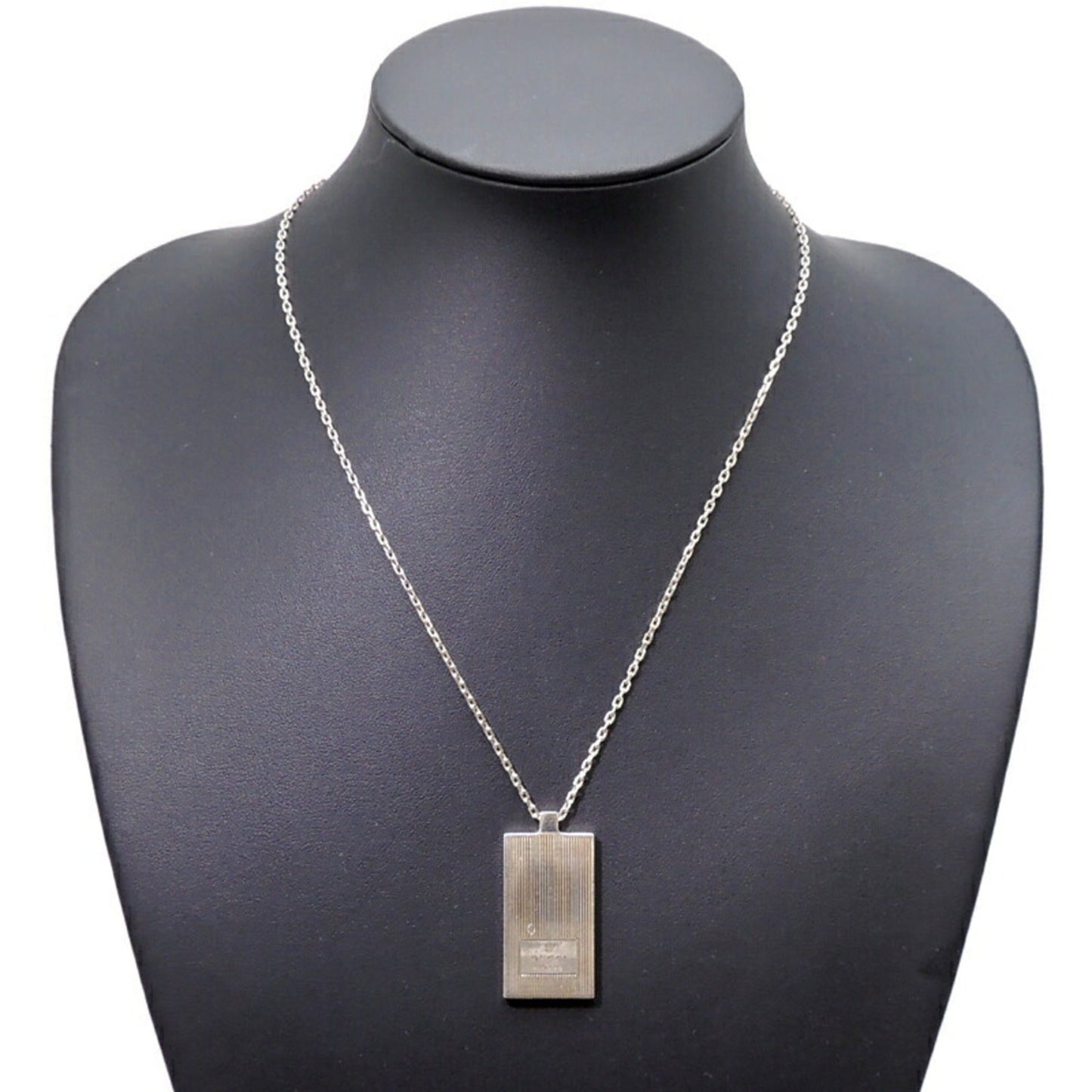Gucci SV925 Plate Pendant Women's Men's Necklace Silver 925