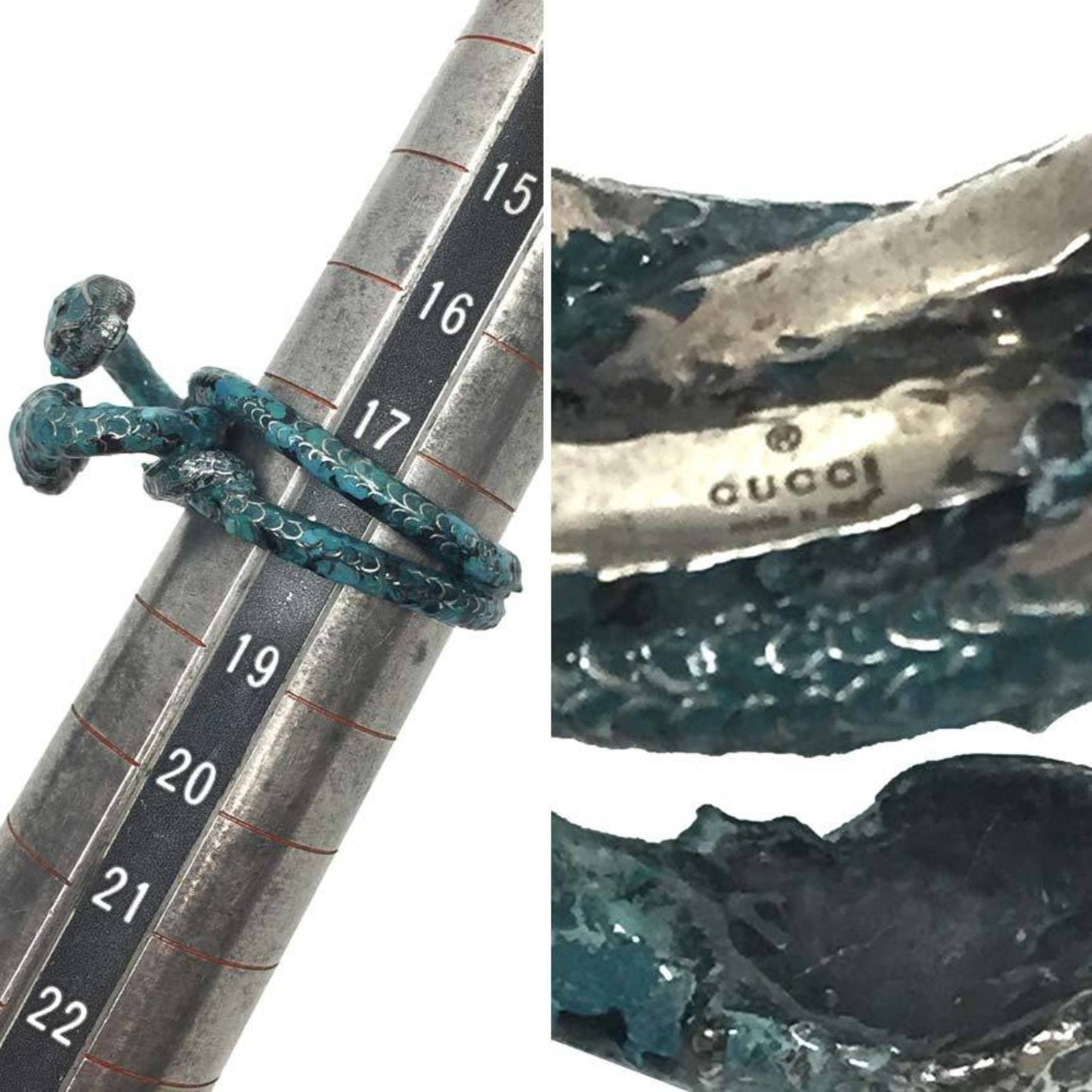 Gucci Garden Snake Ring Aging Finish Sterling Silver 525177 # 18 AG925 Men's Women's