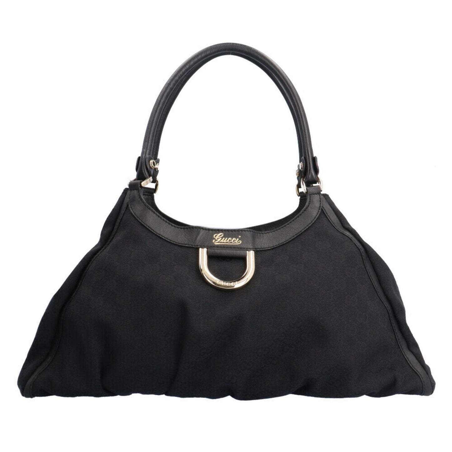 GUCCI Abbey GG Campus Shoulder Bag Canvas Black Women's