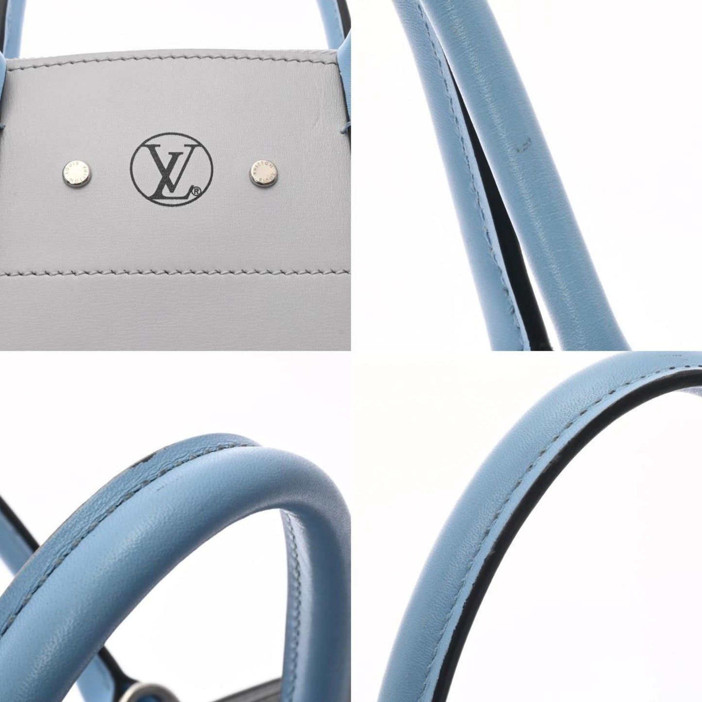 LOUIS VUITTON City Steamer MM Black Gray Blue M42435 Ladies Calf Bag