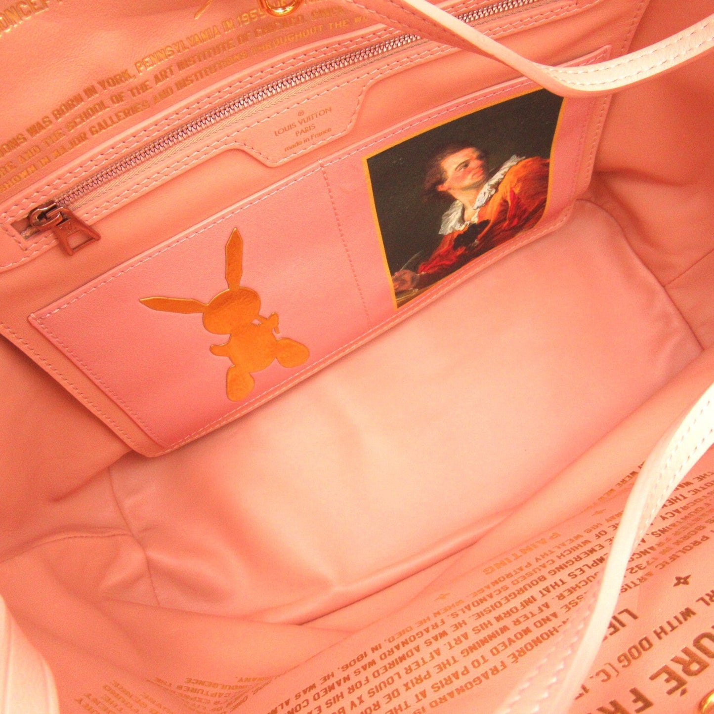 LOUIS VUITTON Fragonard Neverfull MM Pink Brown Masters collection PVC coated canvas M43319