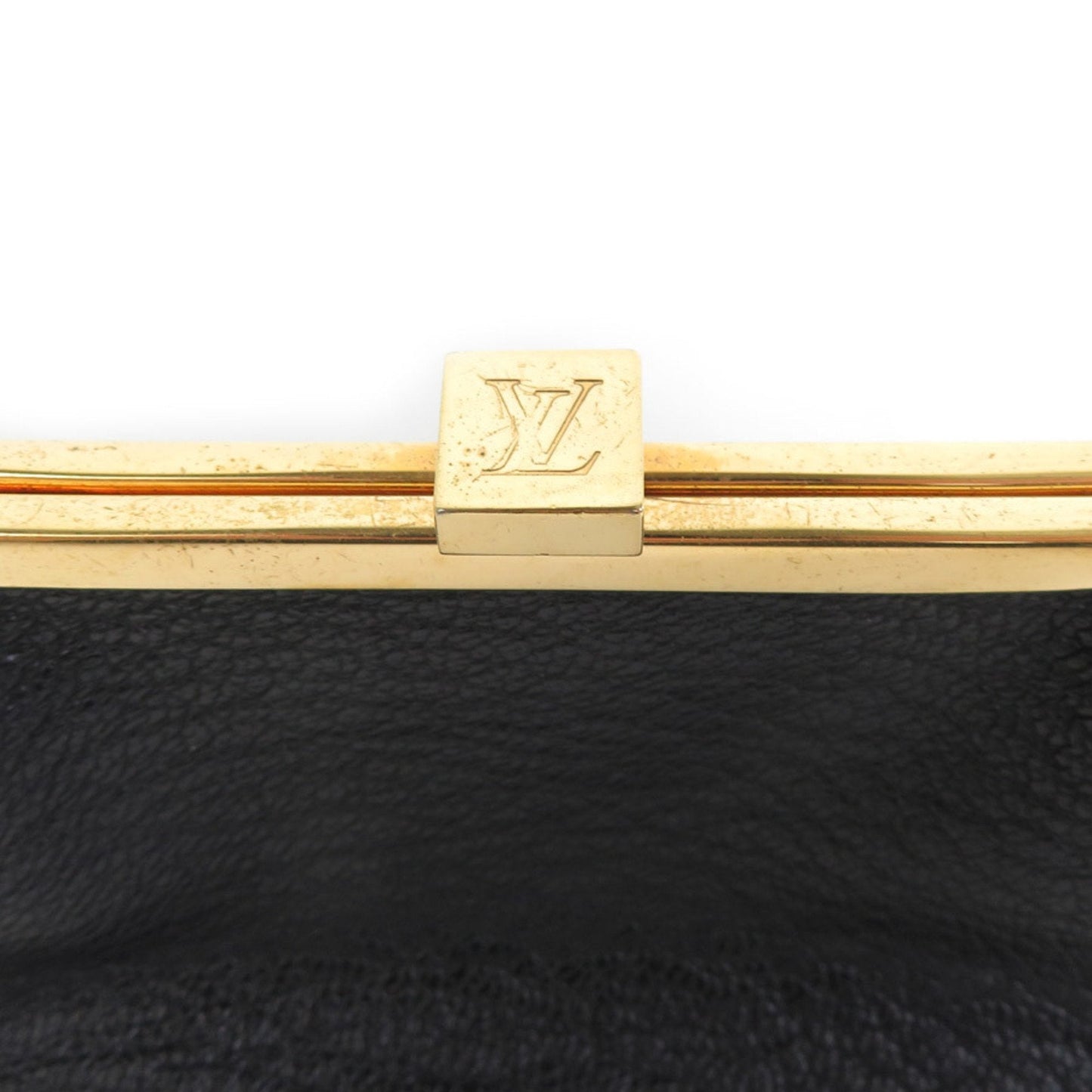 LOUIS VUITTON Coin Case Suhari Portomonet Vienois Leather Black Gold Unisex M91834 e55861f