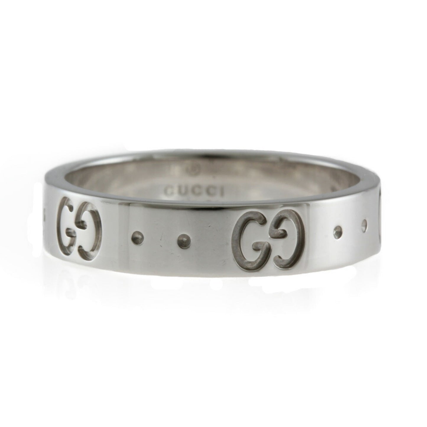 Gucci Icon Ring No. 9.5 18K K18 White Gold Women's