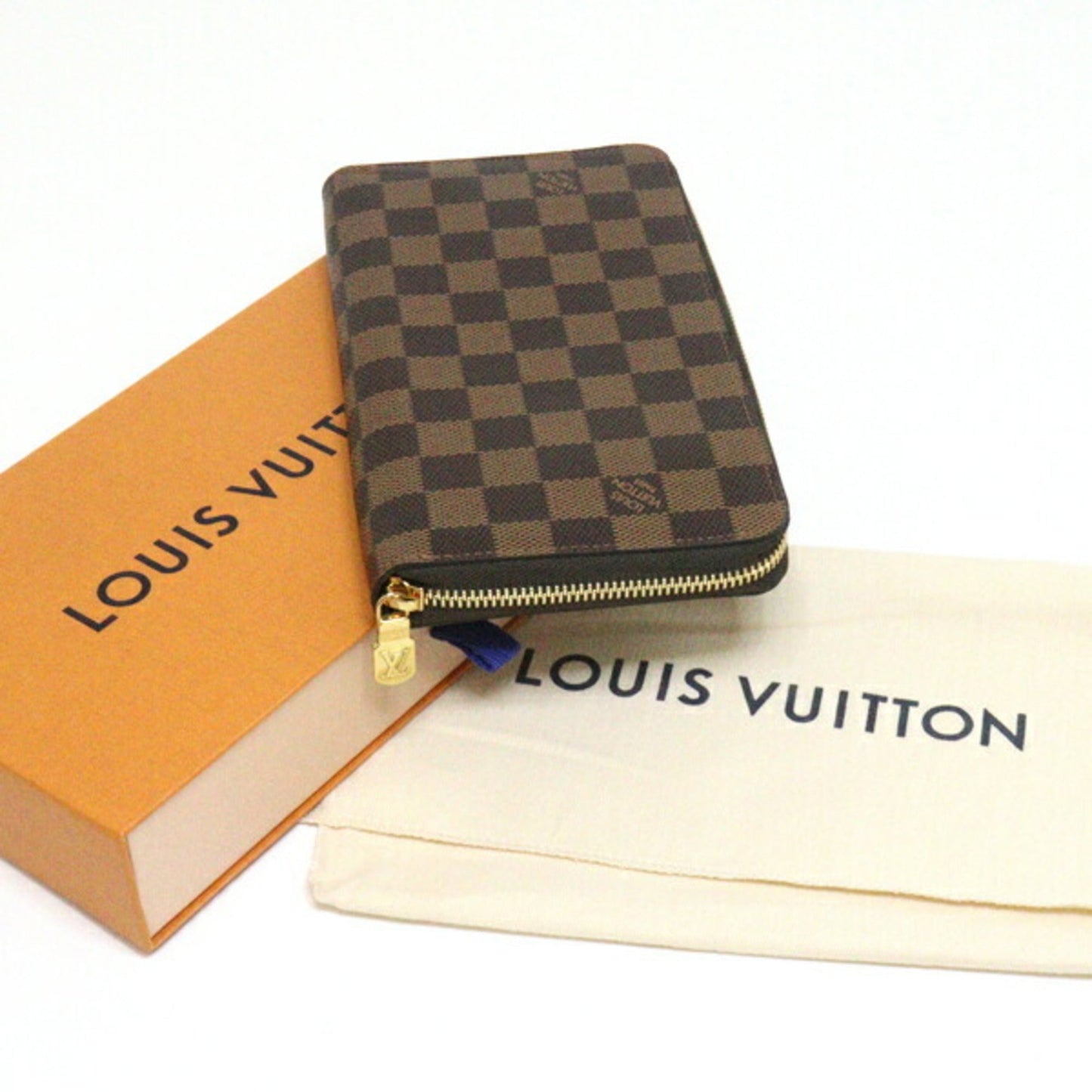 Louis Vuitton Damier Ebene Round Long Wallet Zippy Organizer N63502