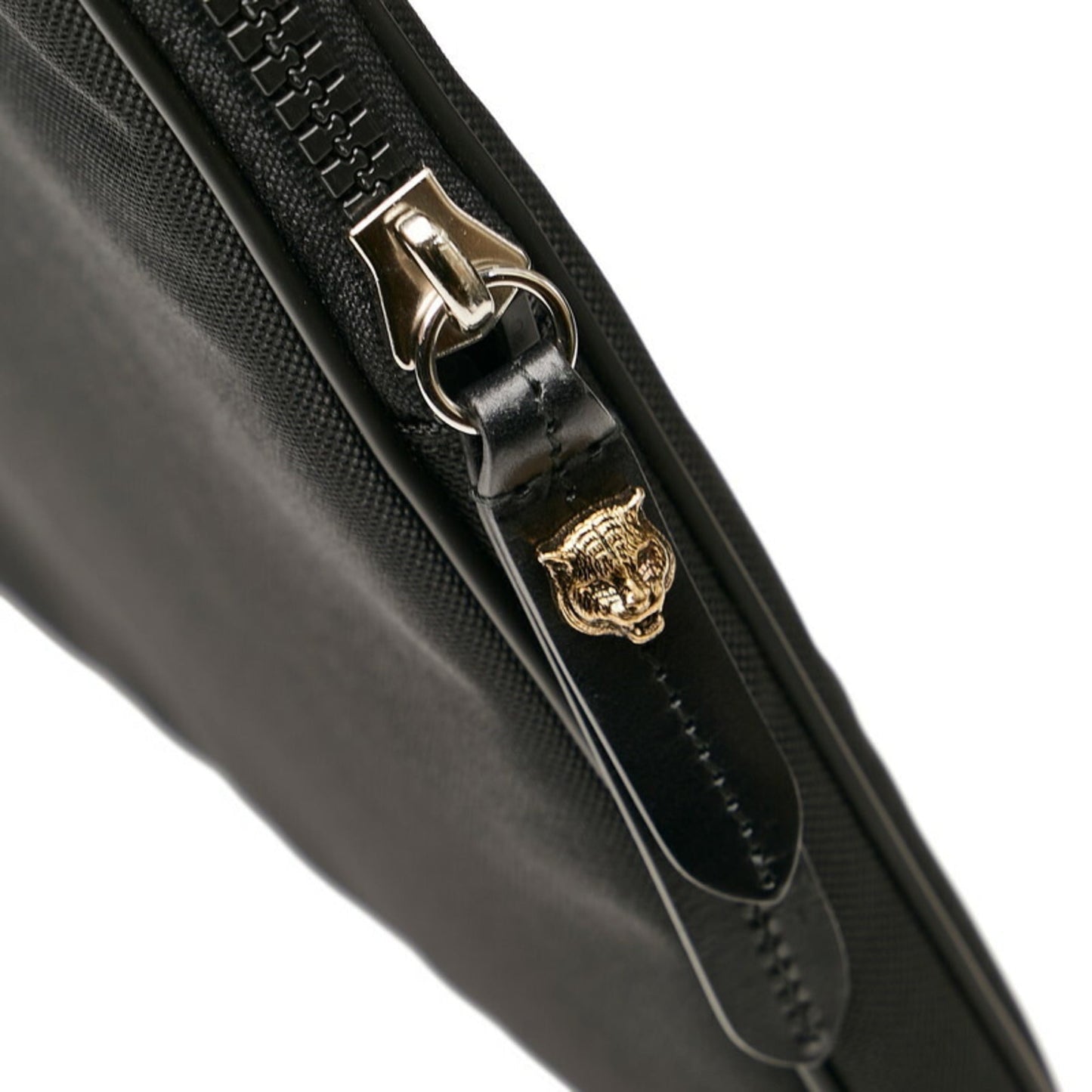 Gucci Embroidered Tiger Clutch Bag Laptop Case 473884 Black Canvas Ladies GUCCI