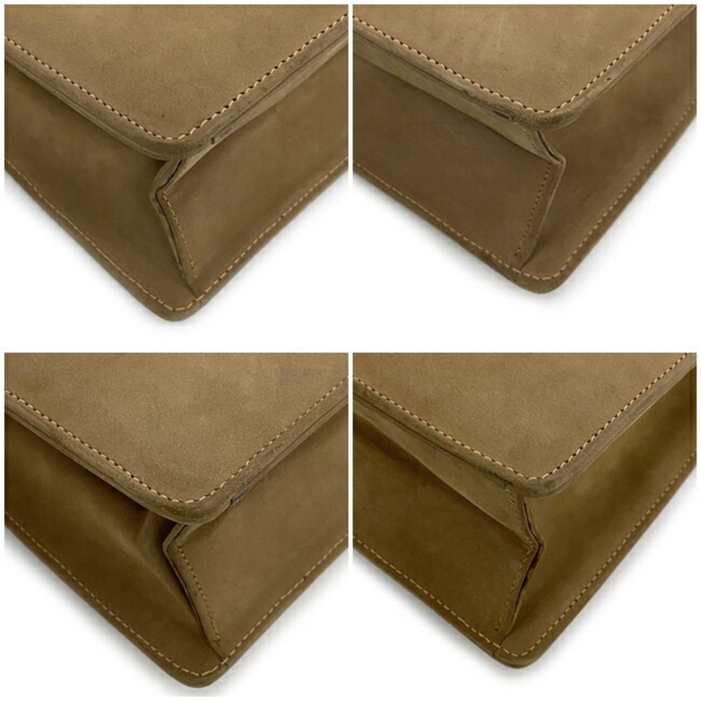 Gucci Handbag Beige Gold Histeria Suede GUCCI Flap Mini Bag Ladies