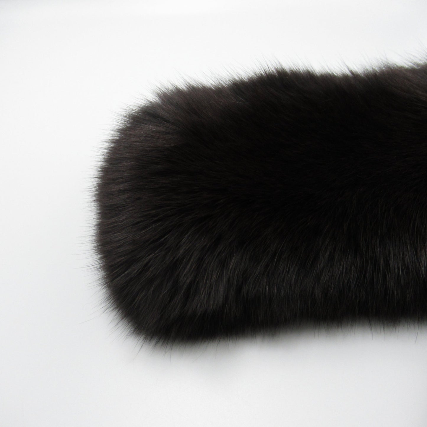 LOUIS VUITTON fur scarf Brown silk