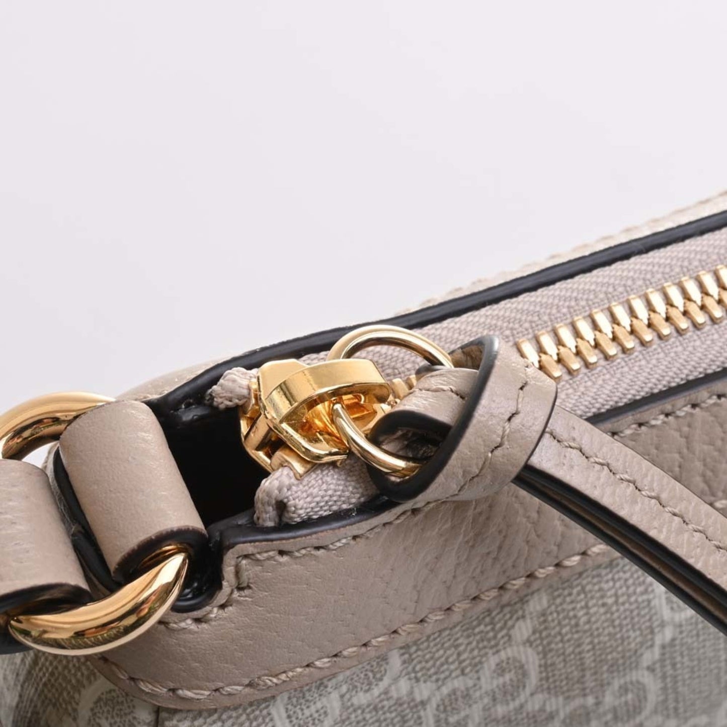 GUCCI Ophidia GG Supreme Leather Small Handbag 735145 Beige/White Women's