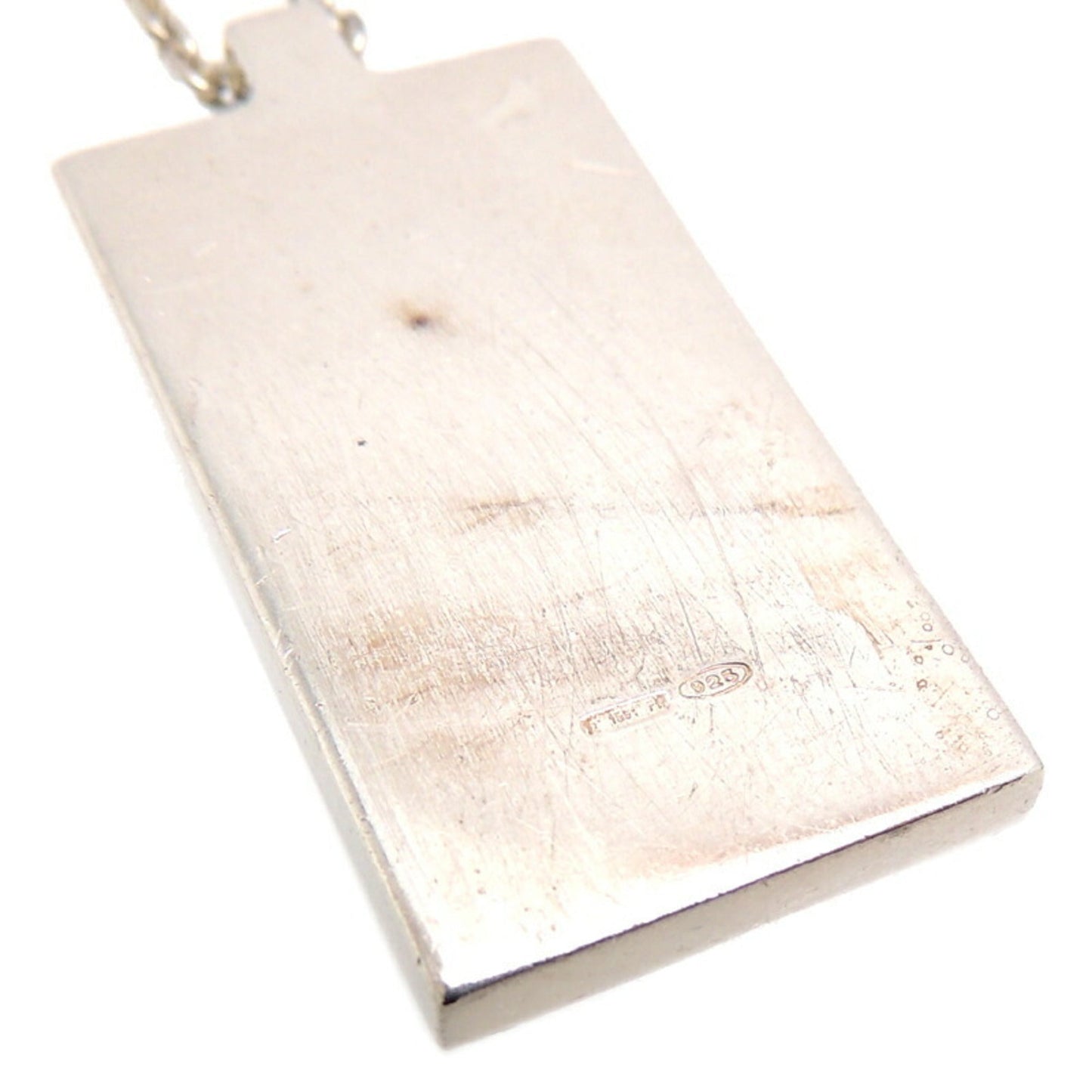 Gucci SV925 Plate Pendant Women's Men's Necklace Silver 925