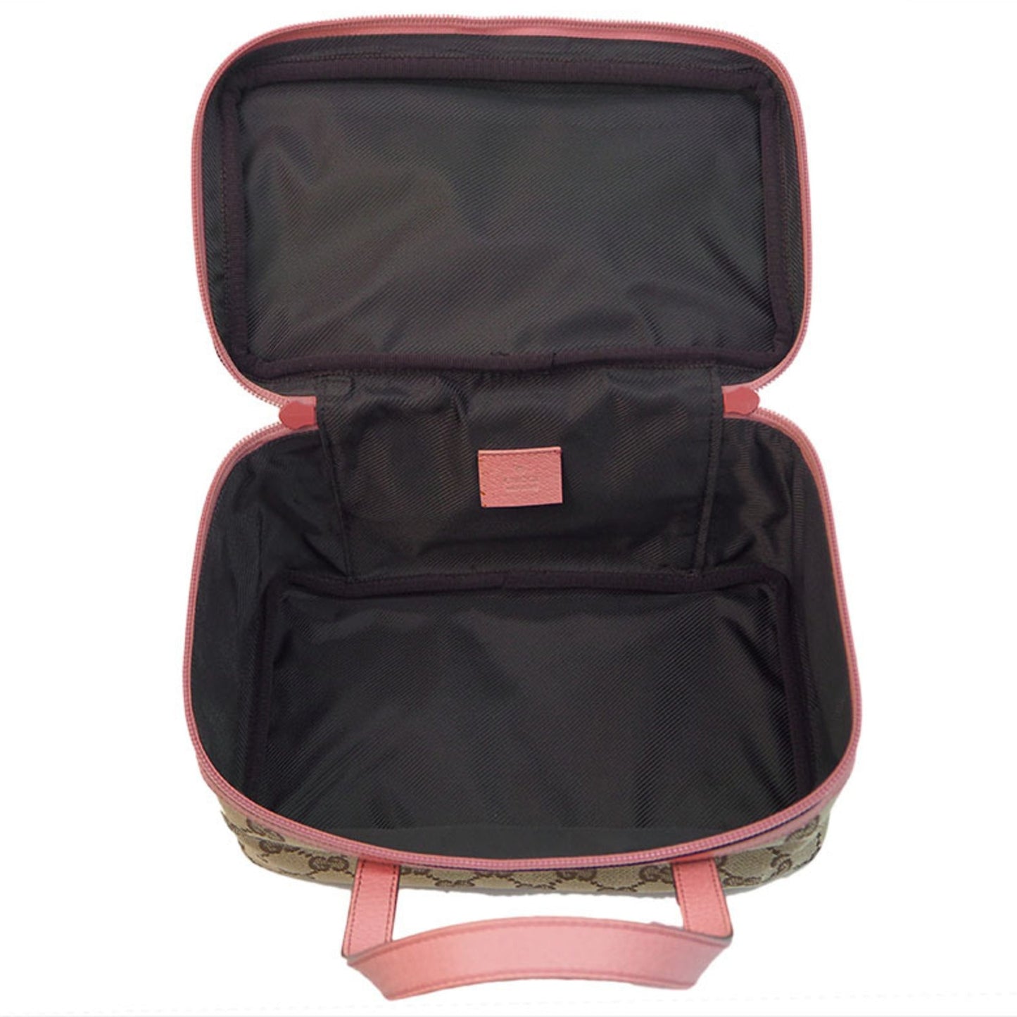 Gucci GG Canvas Vanity Bag Beige x Pink 124540 Ladies Handbag
