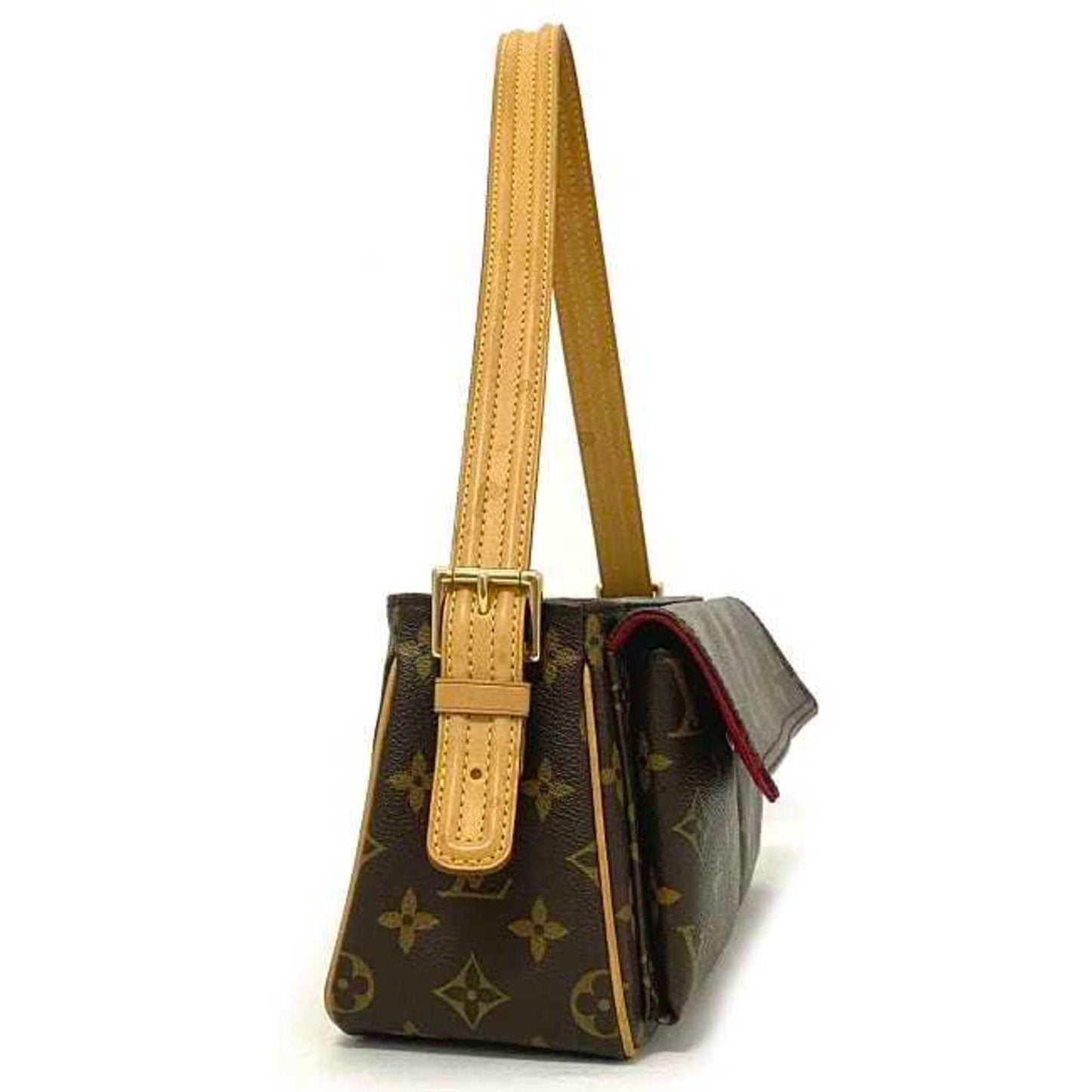 LOUIS VUITTON Bag Vibasite MM Brown Beige Monogram M51164 Canvas Nume Leather DU0084  Handbag LV