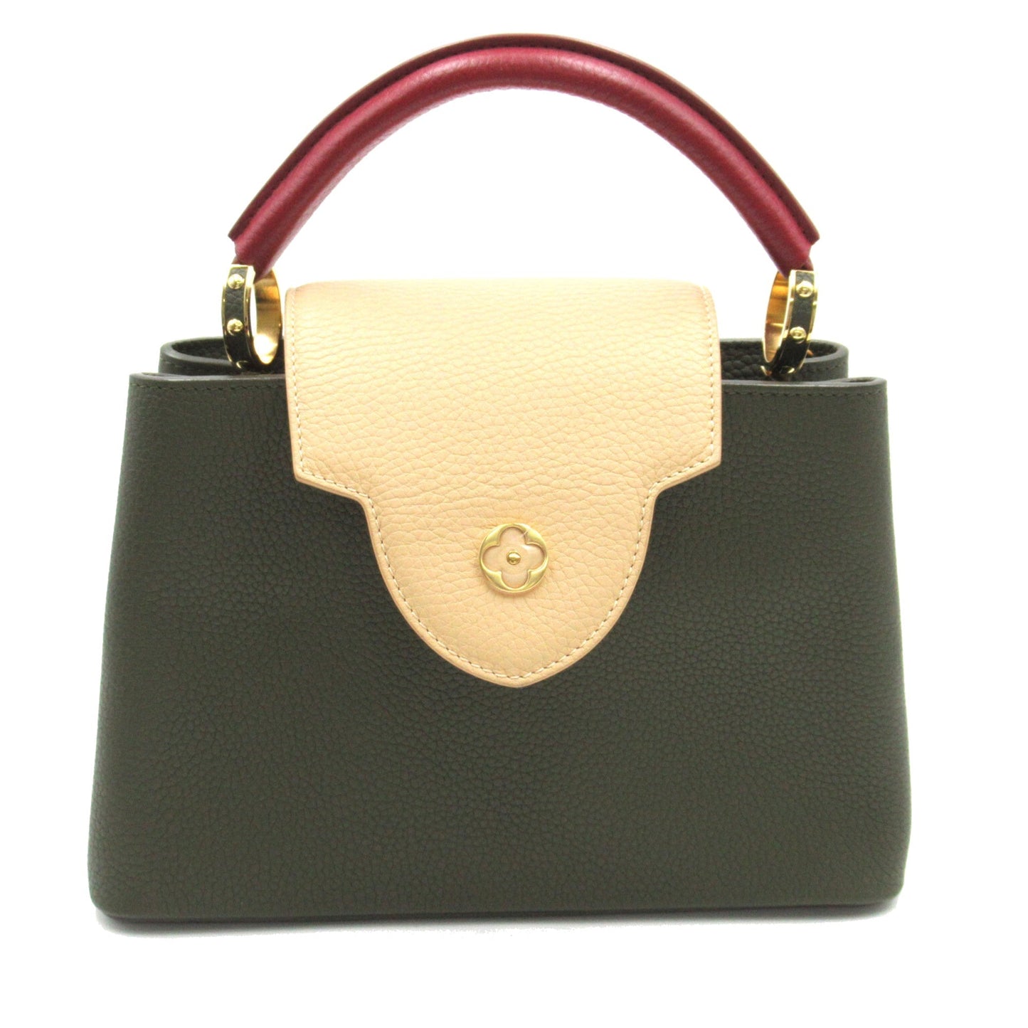 LOUIS VUITTON CapucineBB Khaki Beige Taurillon Clemence Leather leather
