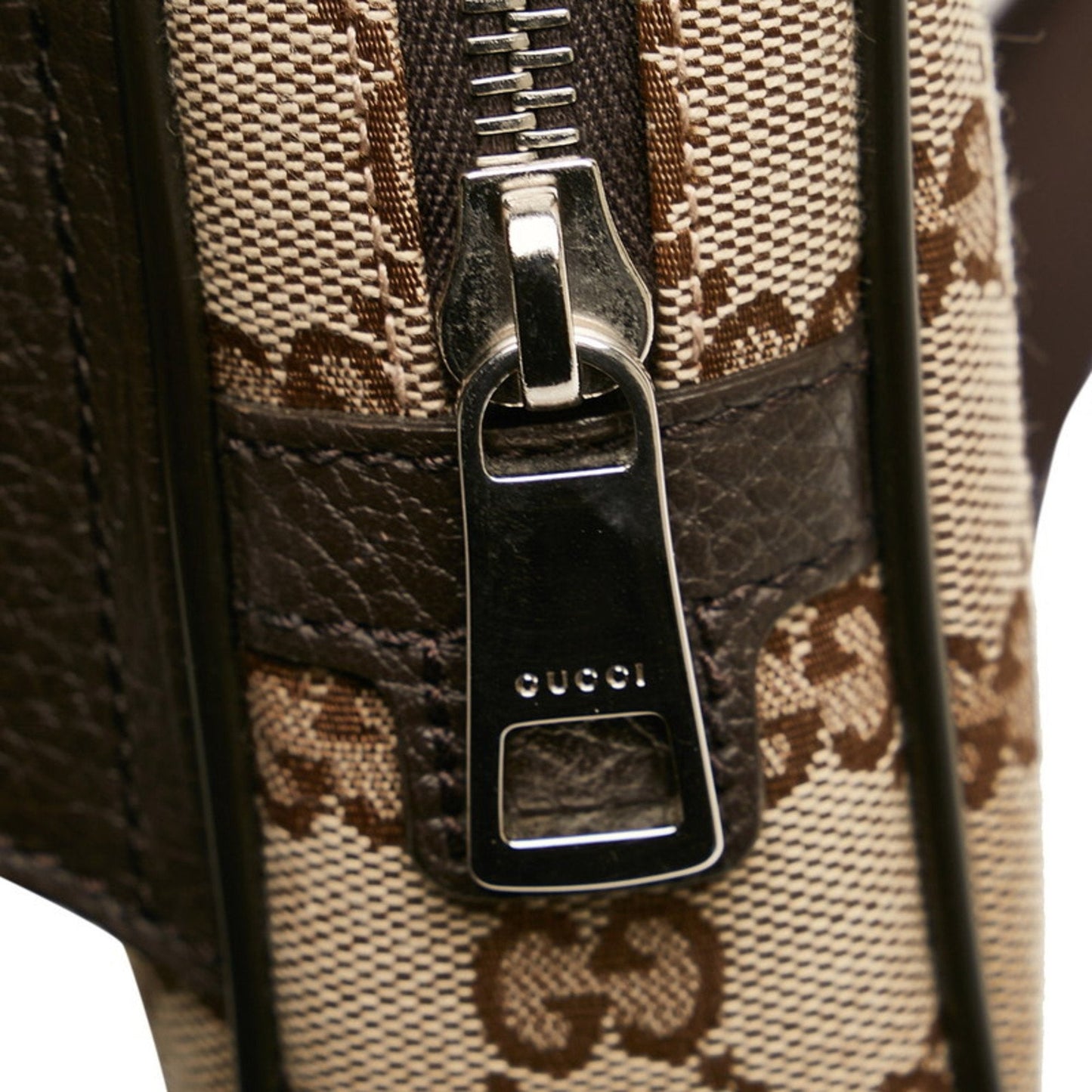 Gucci GG Canvas Waist Bag Body 449174 Beige Brown Leather Unisex GUCCI