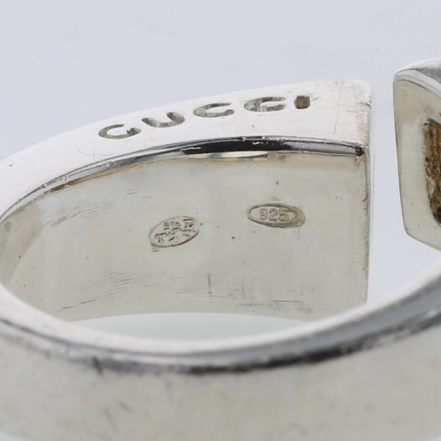 Gucci Ring Spiral Color Stone Yellow Silver 925 No. 9 Ladies GUCCI