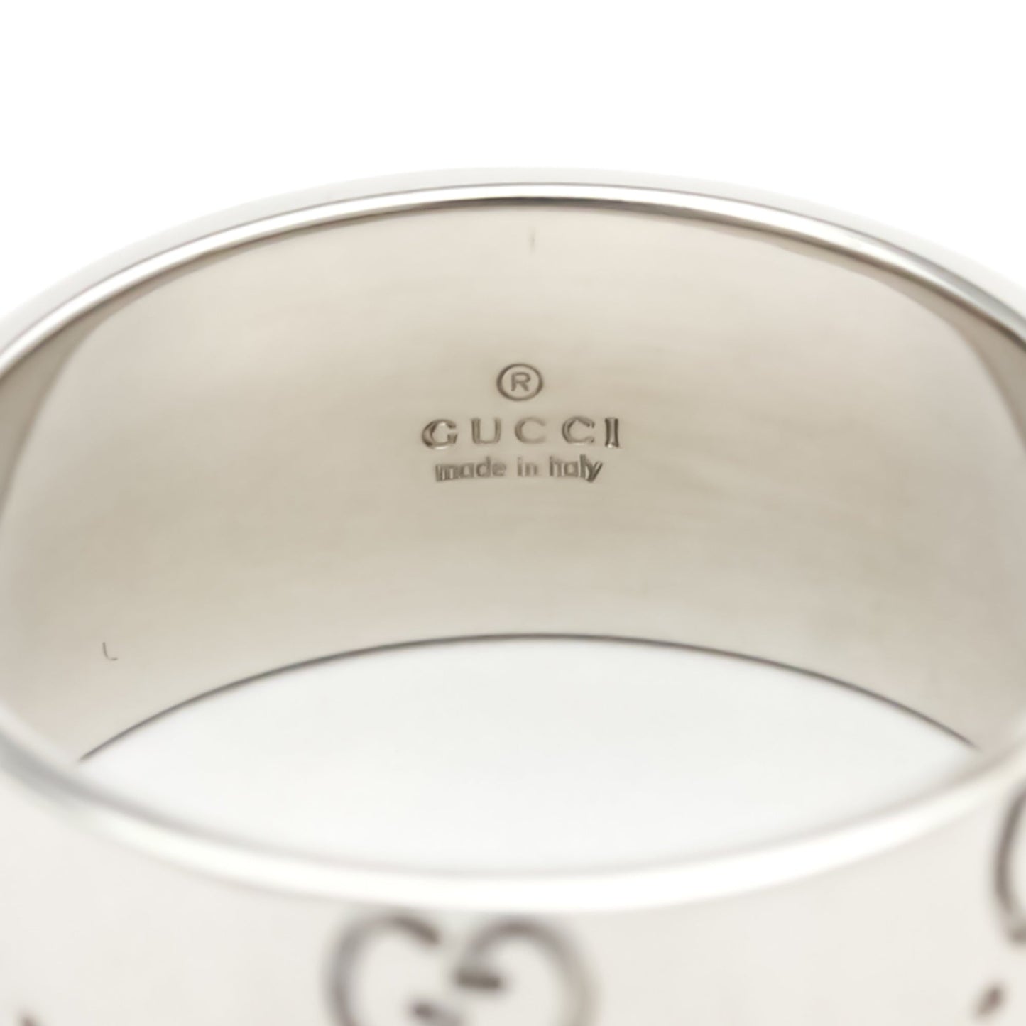 Gucci Icon Wide Ring White Gold (18K) Fashion No Stone Band Ring