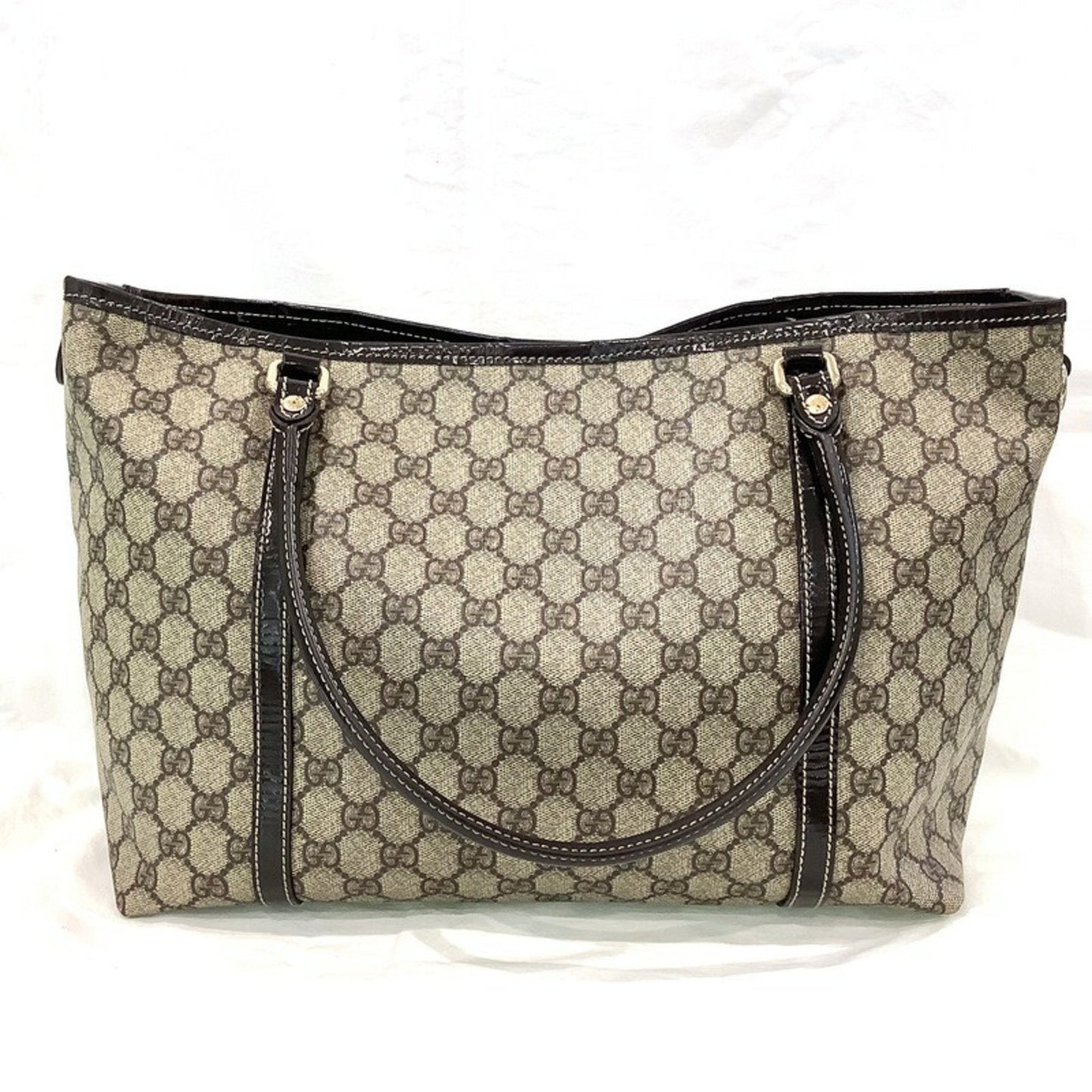 Gucci (Gucci) GG Pattern Tote Bag PVC Coated Canvas Brown Enamel 197953.213048 Women's