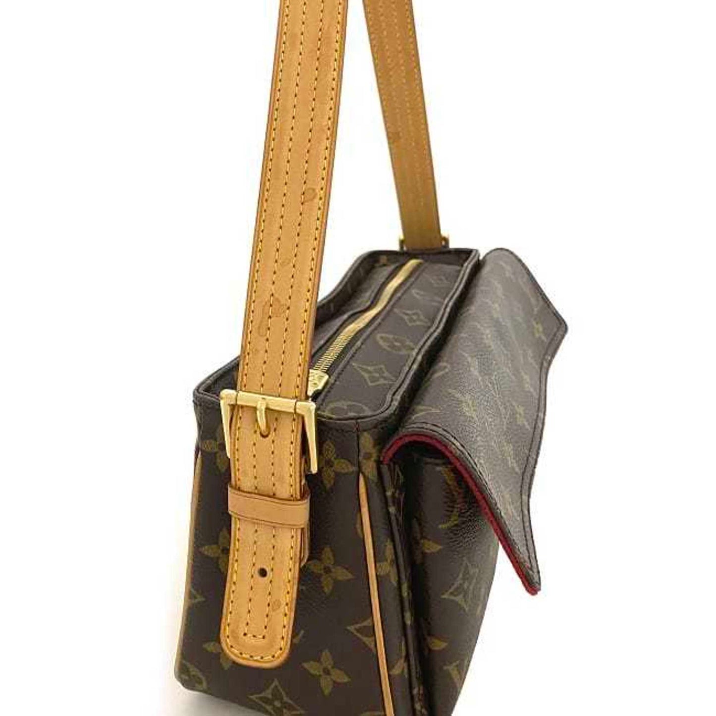 LOUIS VUITTON Bag Vibasite MM Brown Beige Monogram M51164 Canvas Nume Leather DU0084  Handbag LV