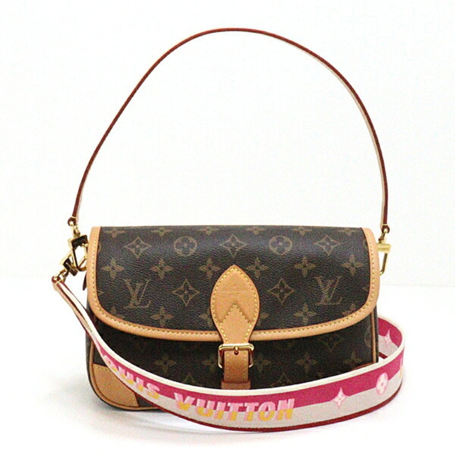 Louis Vuitton Diane NM PM Fuchsia M46049 Shoulder Bag Monogram Nume Leather