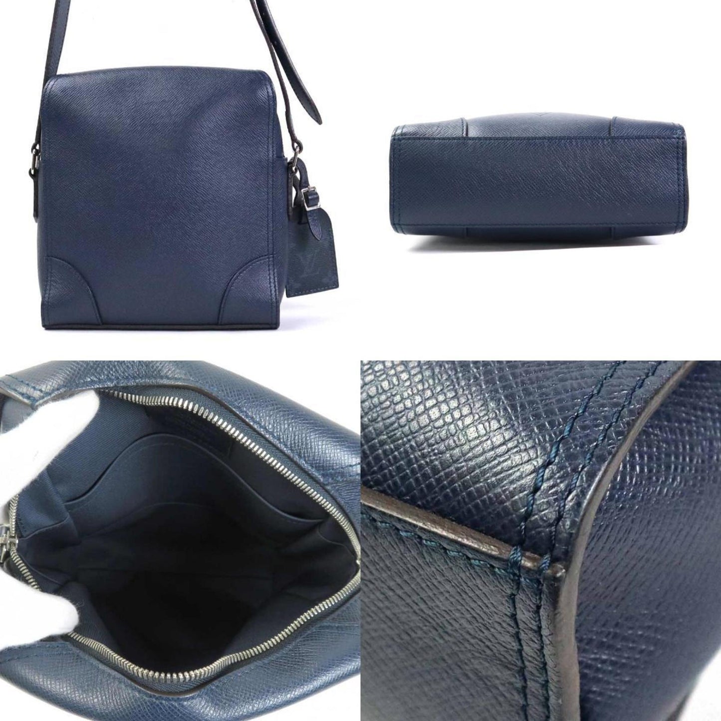 LOUIS VUITTON Crossbody Shoulder Bag Taiga Nikolai Messenger PM Indigo Blue Men's M31021