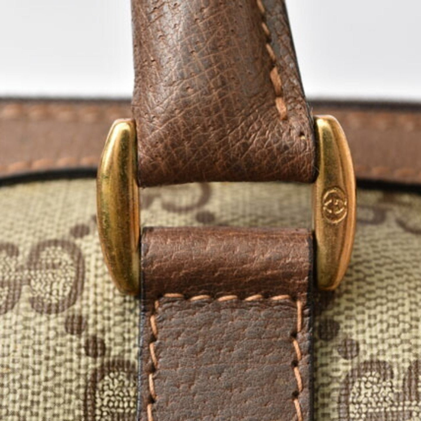 Gucci handbag GUCCI coated canvas sherry line beige brown