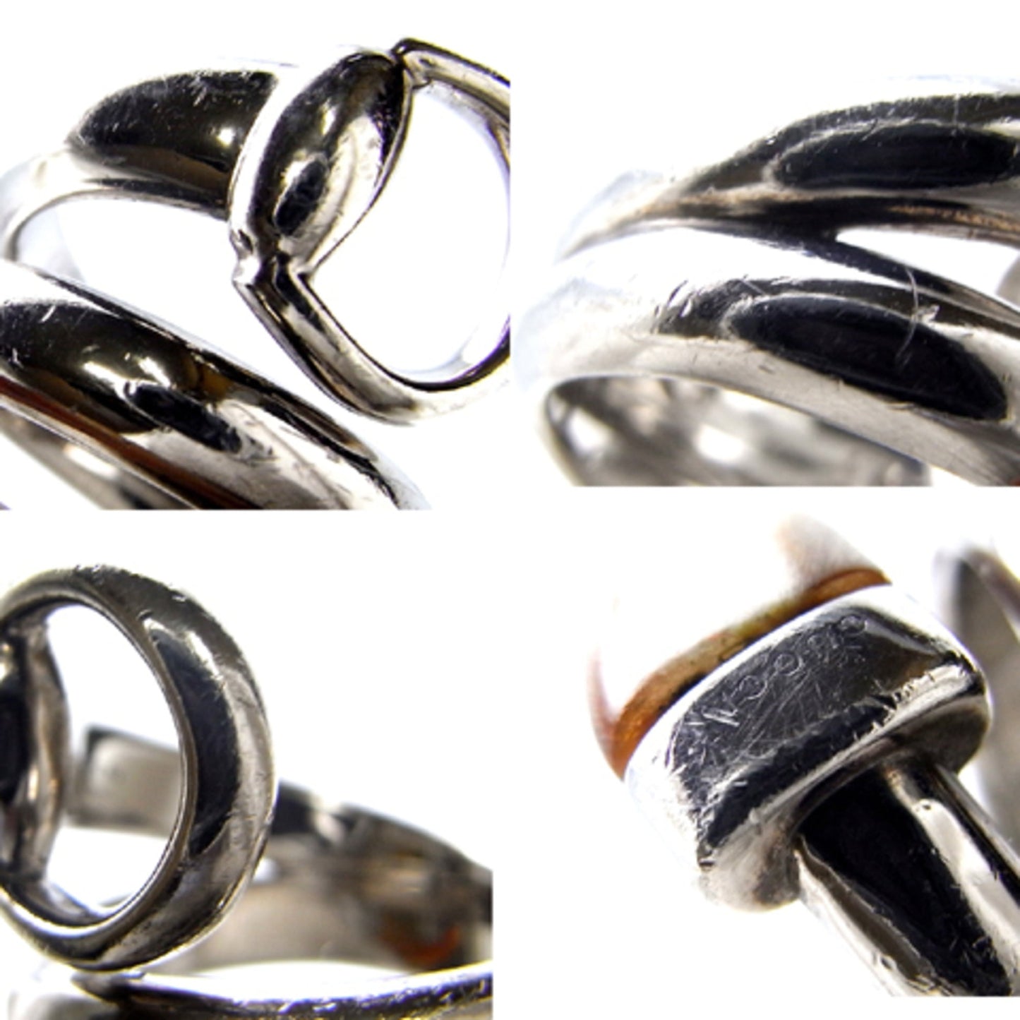 Gucci Horsebit Horn Lady's Ring Silver 925