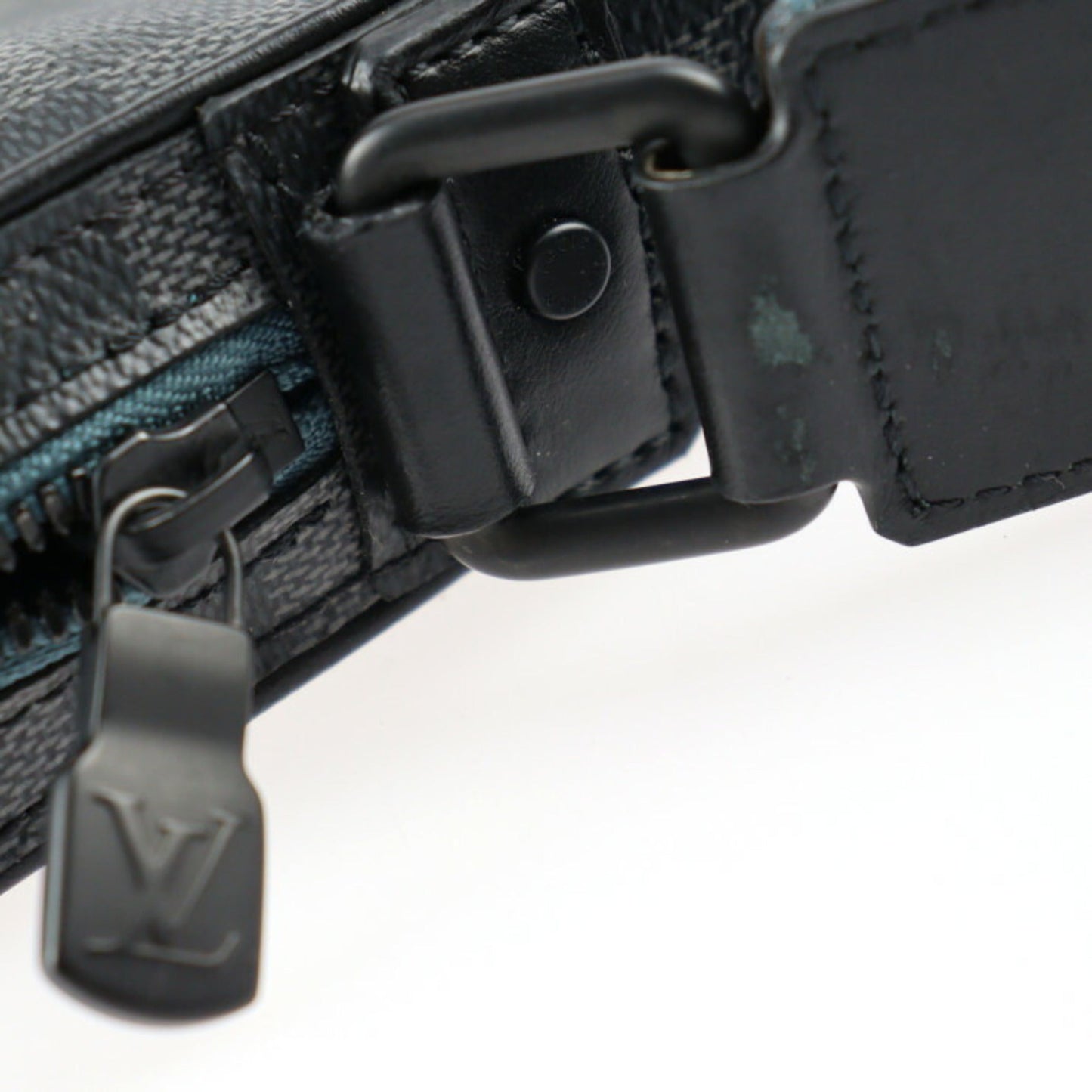 LOUIS VUITTON Alpha Messenger Shoulder Bag N40188 Damier Graphite Canvas Leather Black