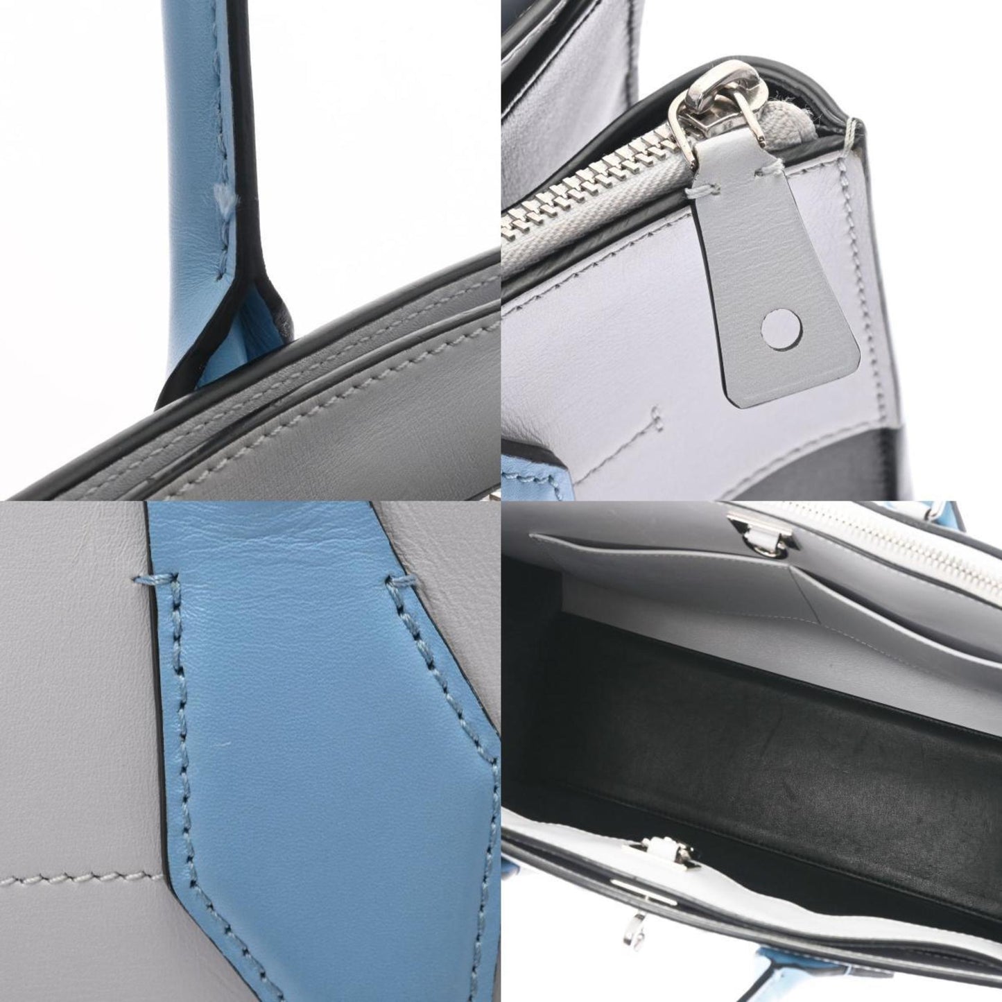 LOUIS VUITTON City Steamer MM Black Gray Blue M42435 Ladies Calf Bag