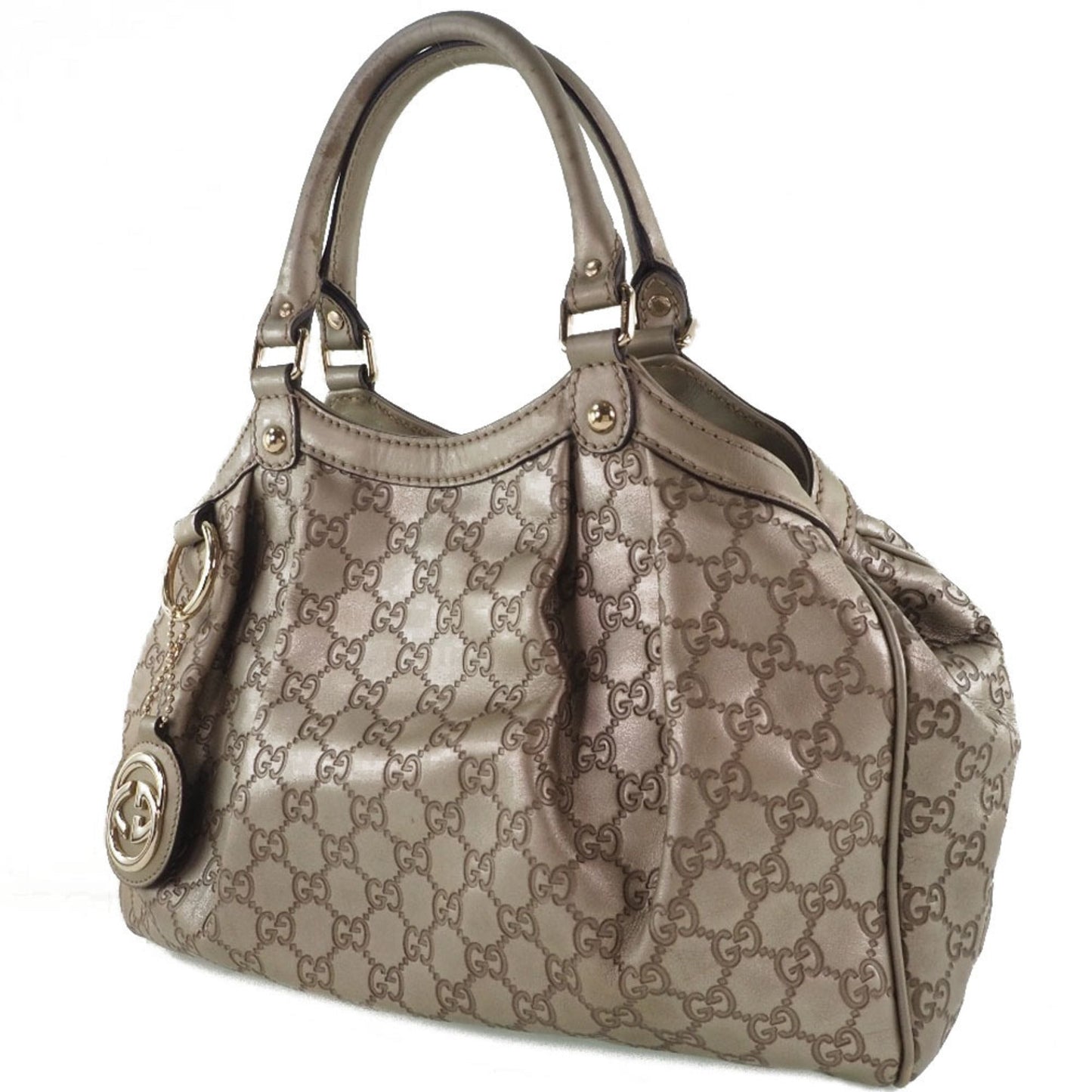 Gucci Suki Interlocking G 211944 Striped Leather Gold Women's Handbag